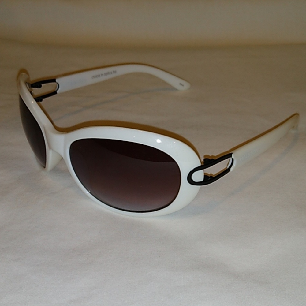 Halston white sunglasses, very 90's